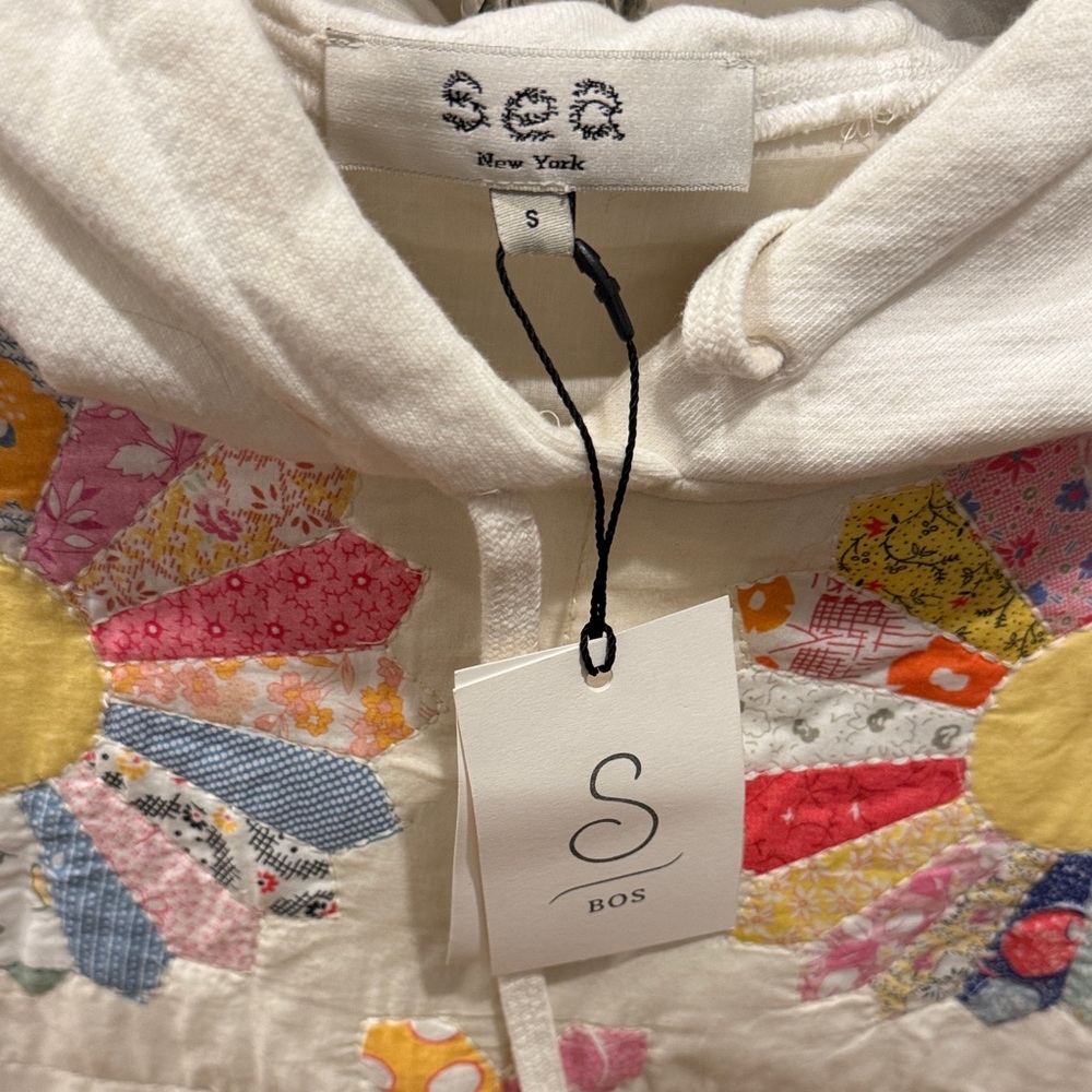 Sea New York Linden Patchwork Sweatshirt Hoodie NWT - Picture 2 of 4